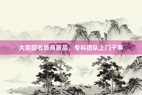 大宗回收微商居品，专科团队上门干事
